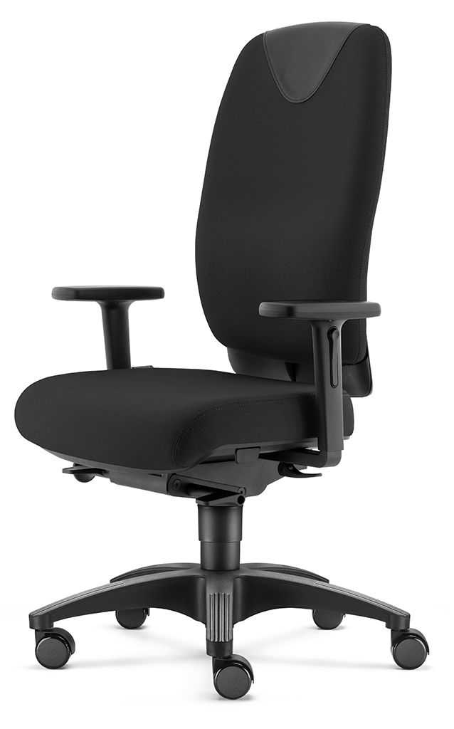 Evo M - Profi Bürostuhl mit Ledereinsatz