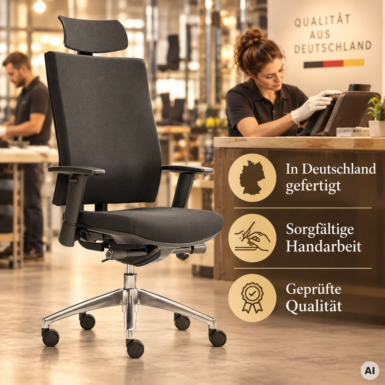 Ergo Objekt L mit Kopfstütze - Bequemer Schreibtischstuhl