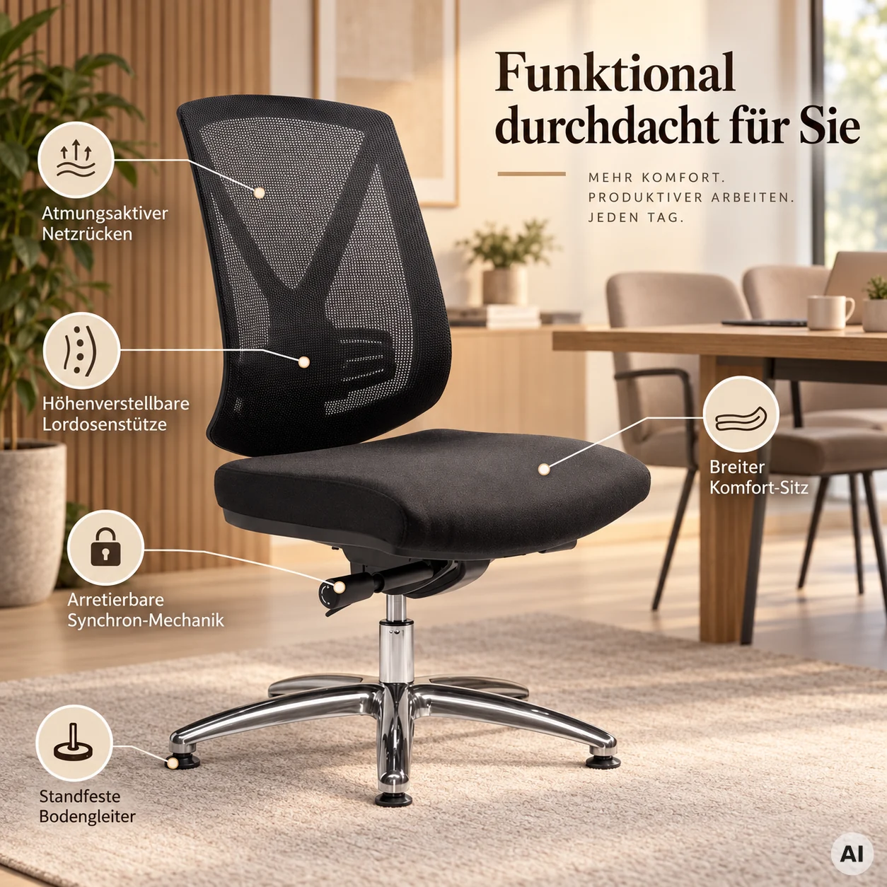Ergo Studio Meeting 1 - Meetingstuhl mit Netz