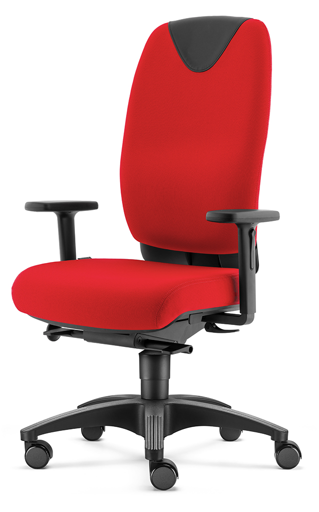 Evo M - Profi Bürostuhl mit Ledereinsatz